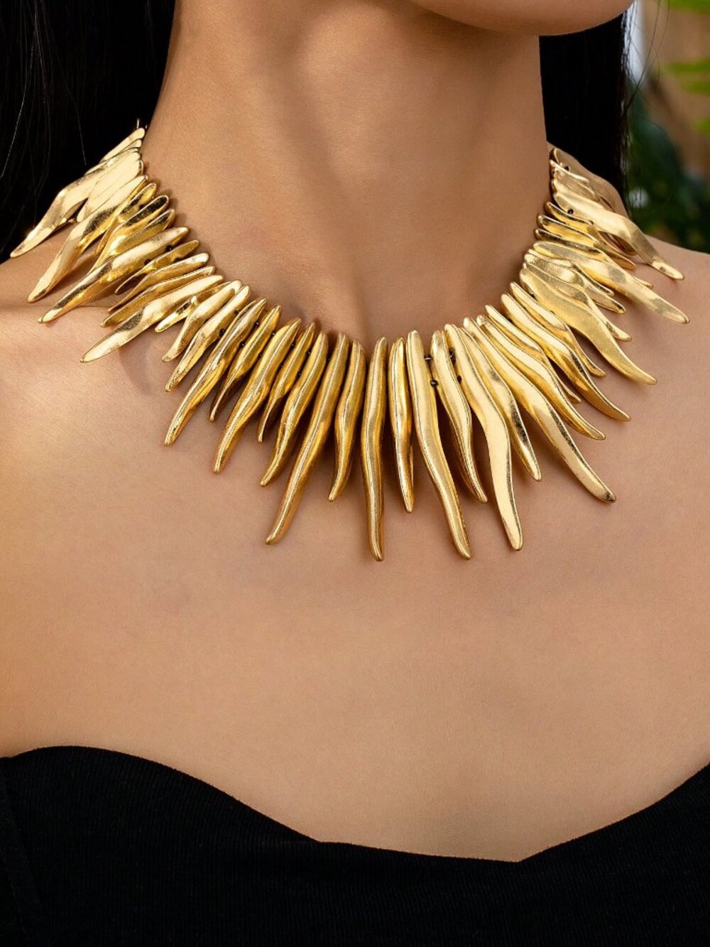 Gold Casual Women's Gothic Geometric Metal Asymmetrical Necklace